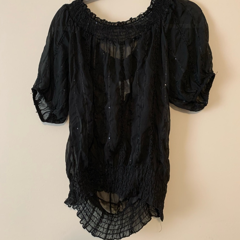 Off the Shoulder Black Blouse